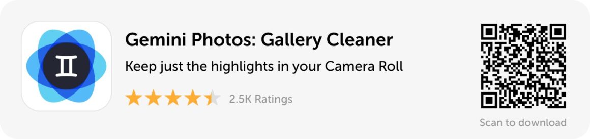 Desktop banner: Download Gemini Photos and keep just the highlights in your Camera Roll