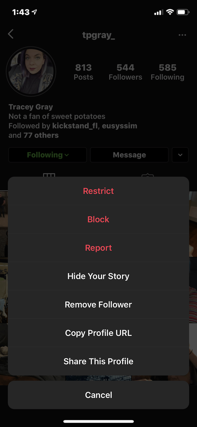 How to block on Insta