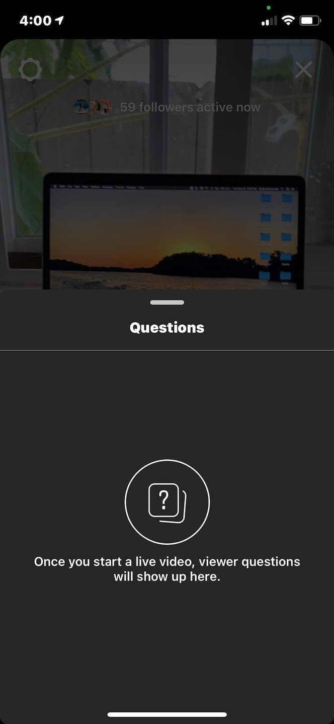 Screenshot showing you how to view questions on your Instagram Live