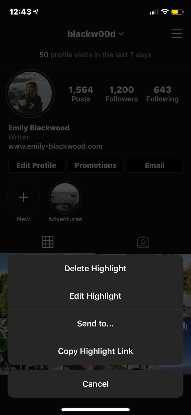 How to remove an Instagram Highlight