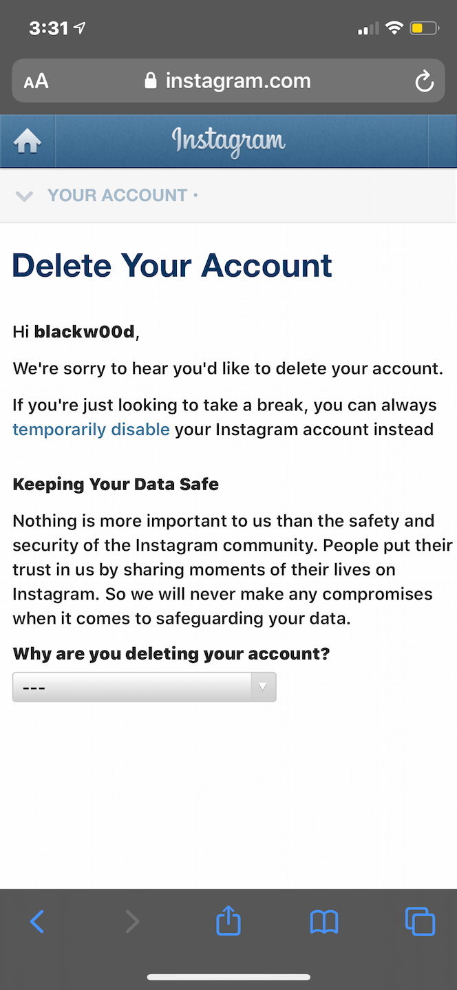 How to delete your Instagram permanently