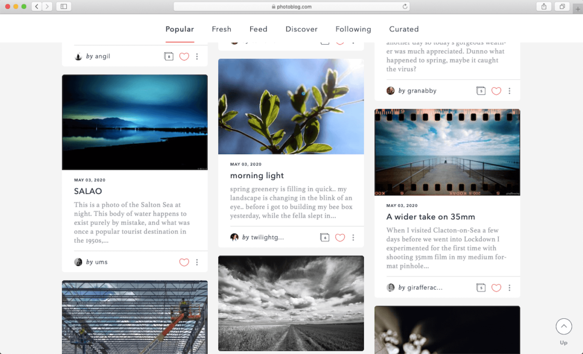 PhotoBlog, a website to share images online