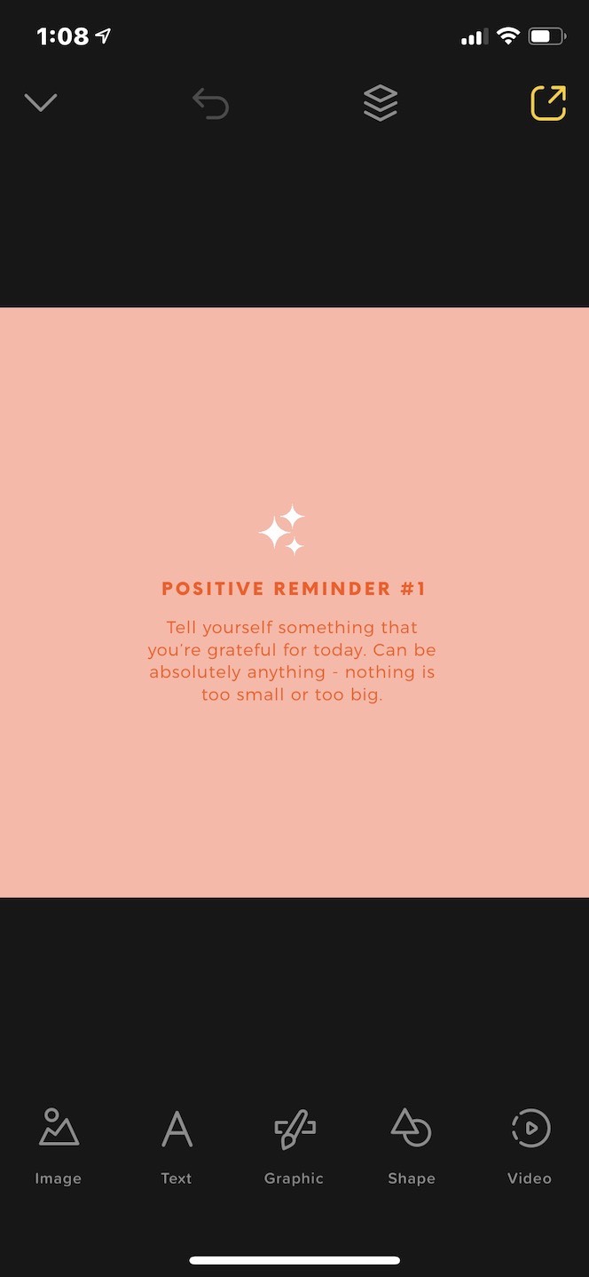 Positive Reminder, a free Instagram post template series