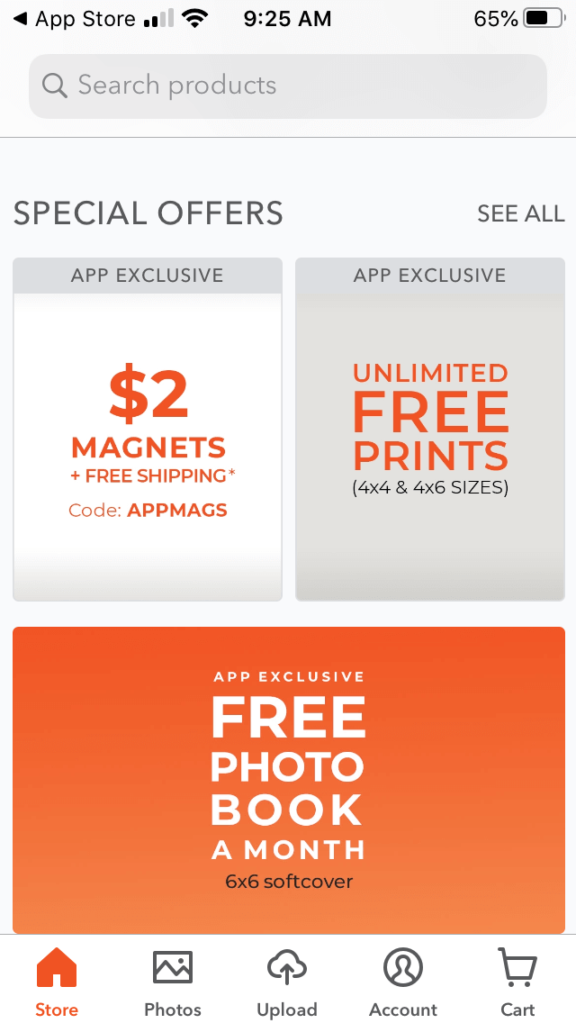 Shutterfly, the best app for printing photos from iPhone