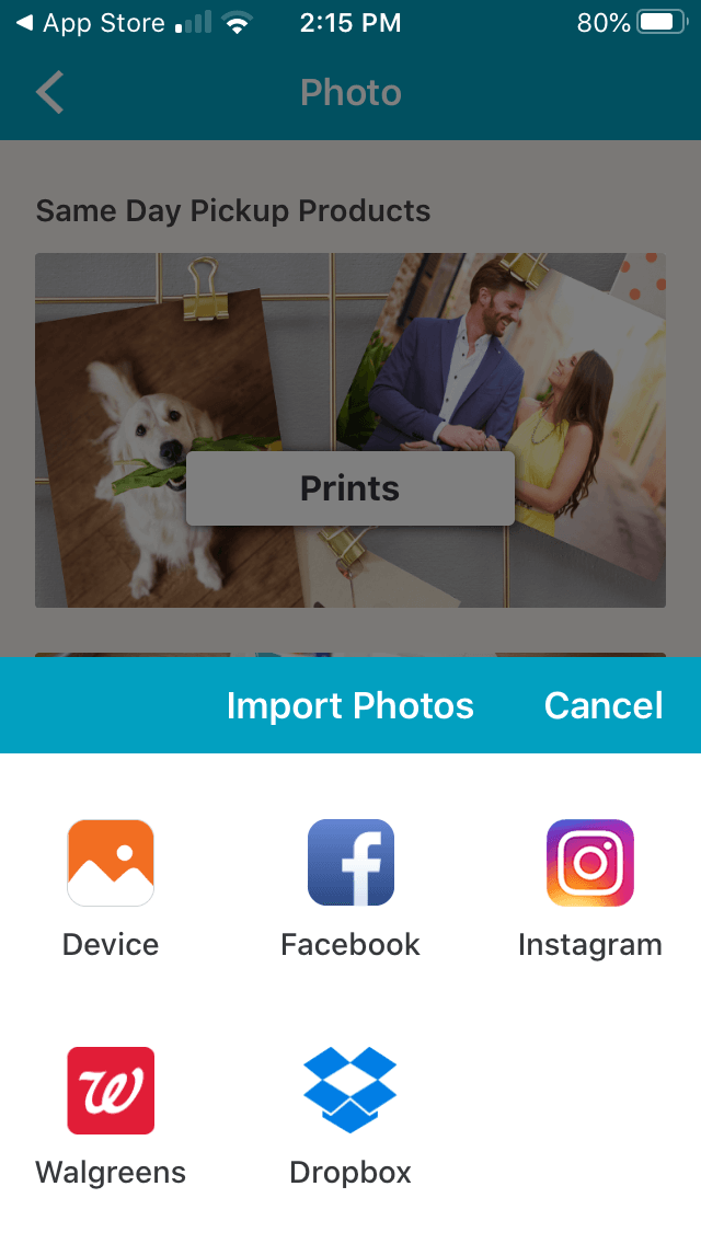 Walgreens, an app to print high quality photos from iPhone