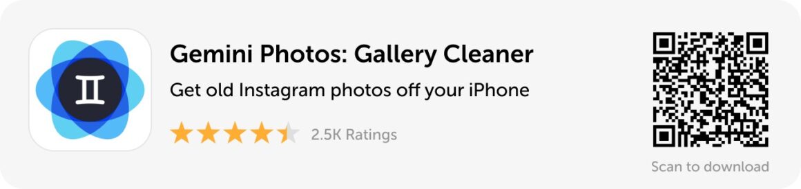 Desktop banner: Download Gemini Photos to get old Instagram photos off your iPhone