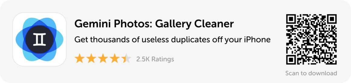 Desktop banner: Download Gemini Photos and get thousands of useless duplicates off your iPhone