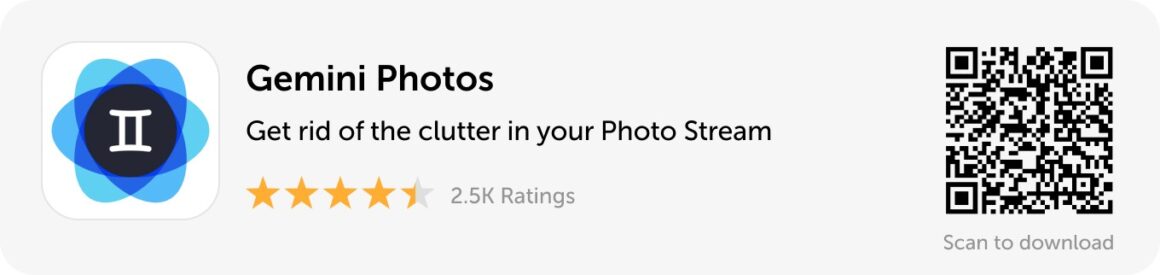 Desktop banner: Download Gemini Photos to get rid of the clutter in your Photo Stream