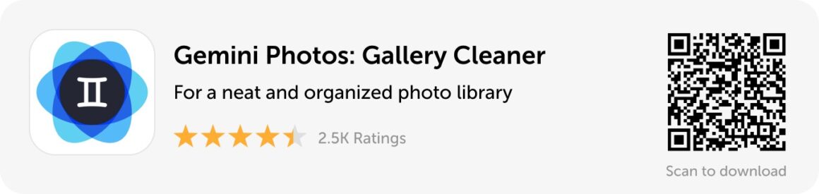 Desktop banner: Download Gemini Photos for a neat and organized photo library