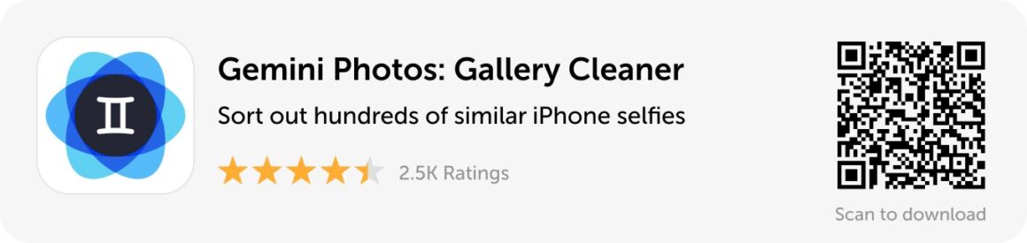 Desktop banner: Download Gemini Photos to sort out hundreds of similar selfies
