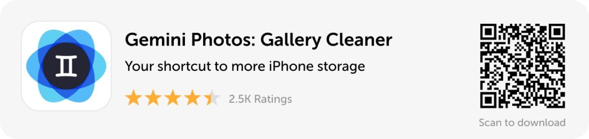 Desktop banner: Download Gemini Photos, your shortcut to more iPhone storage