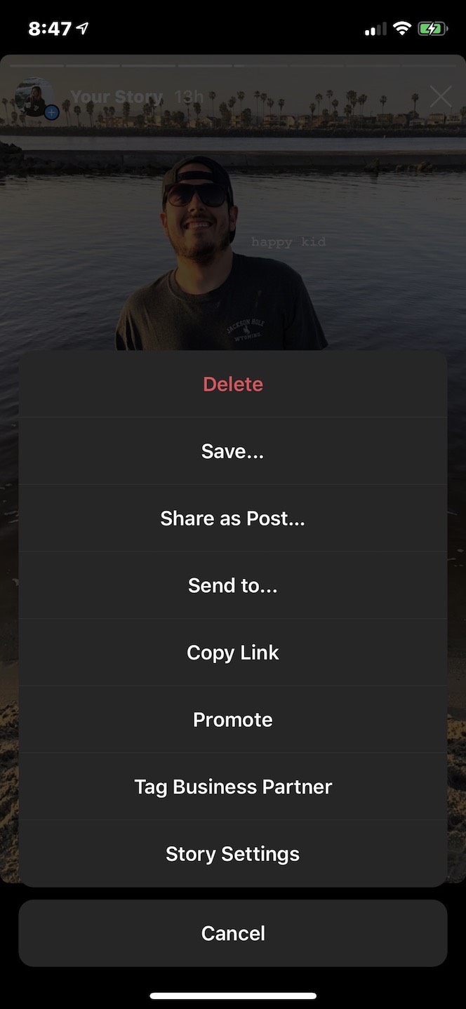 How to save an image from your Instagram Story