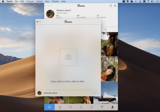 how to upload photos from macbook to instagram
