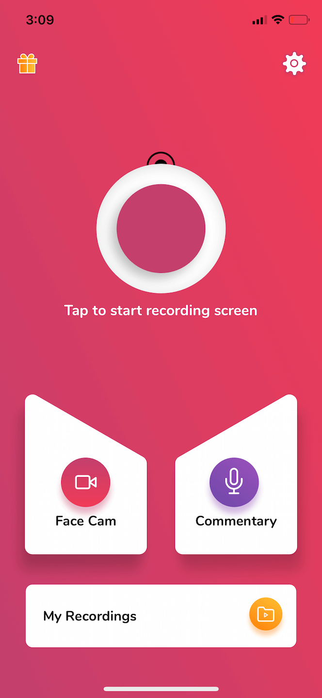 AirScr, an iPhone screen recorder app with facecame