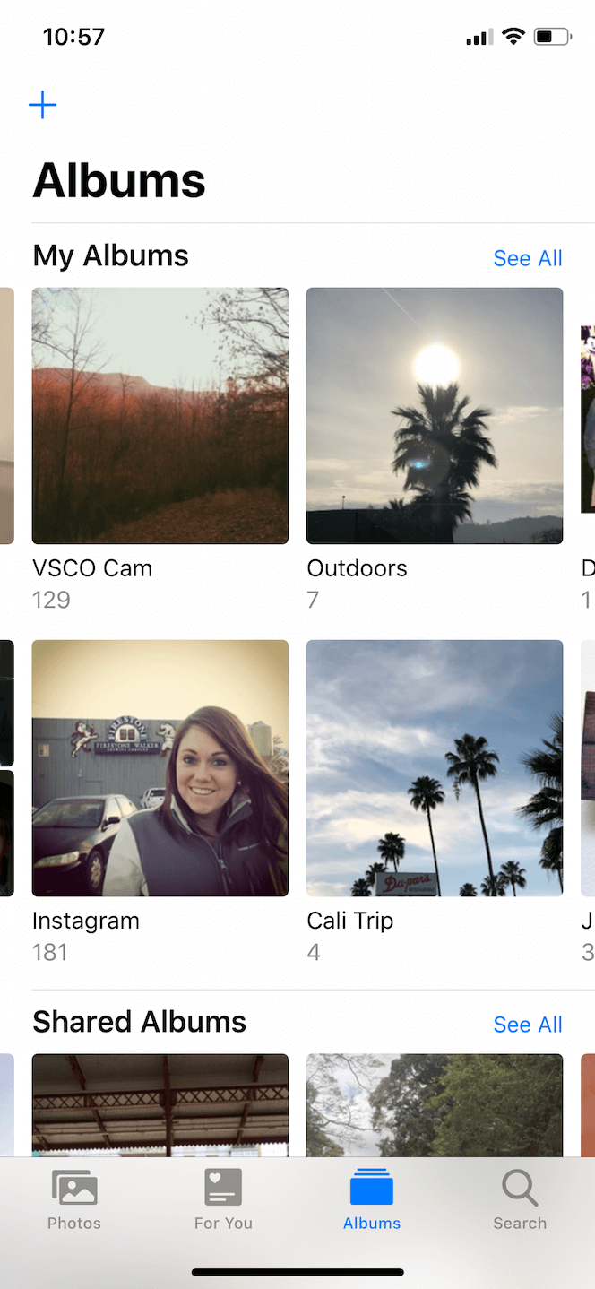 Where shared photo albums are on iPhone