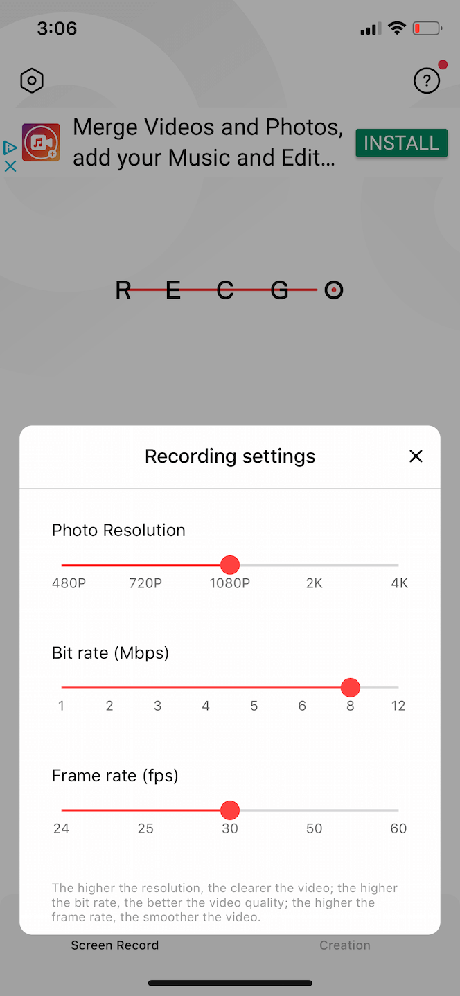 Recgo, a screen recorder for iOS