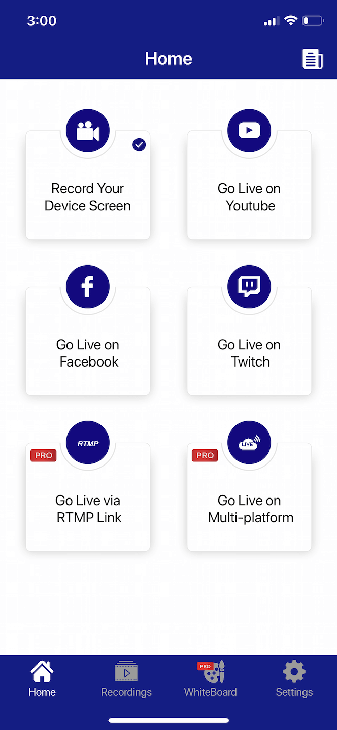 Livestream, a screen recorder and live streaming app