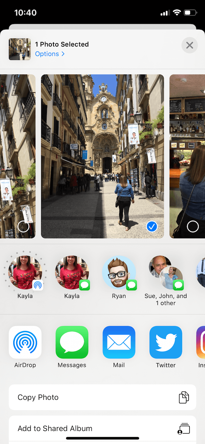 How to AirDrop a photo from one iPhone to another