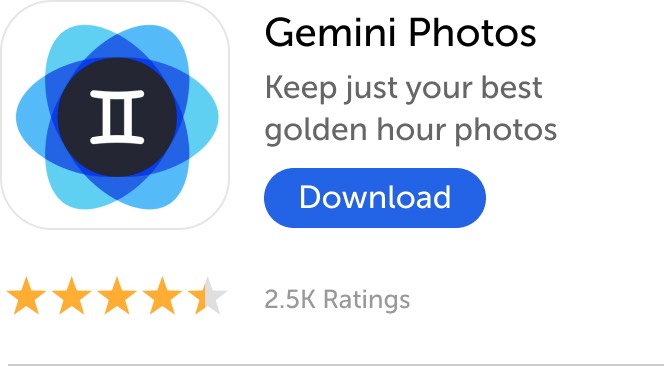 Mobile banner: Download Gemini Photos and keep just your best golden hour photos
