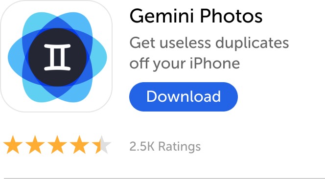 Mobile banner: Download Gemini Photos and get thousands of useless duplicates off your iPhone