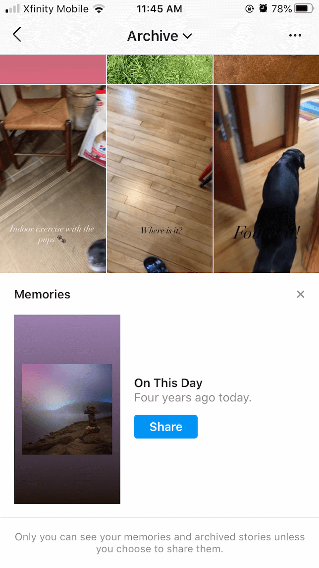 Using Instagram Archive: Post your memories as Stories