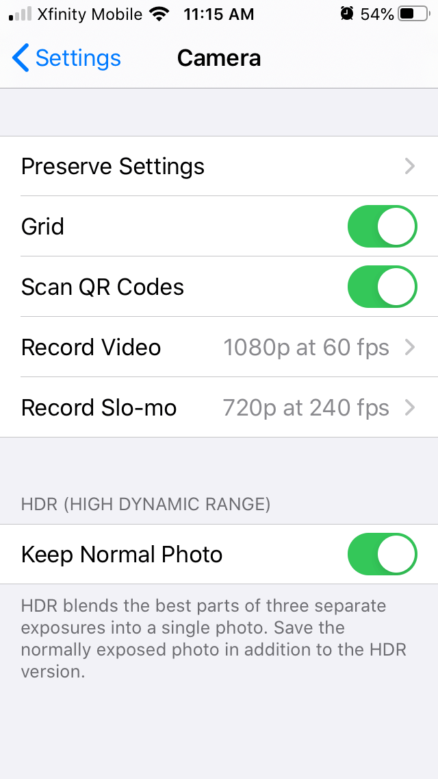 How to disable non-HDR photos on iPhone