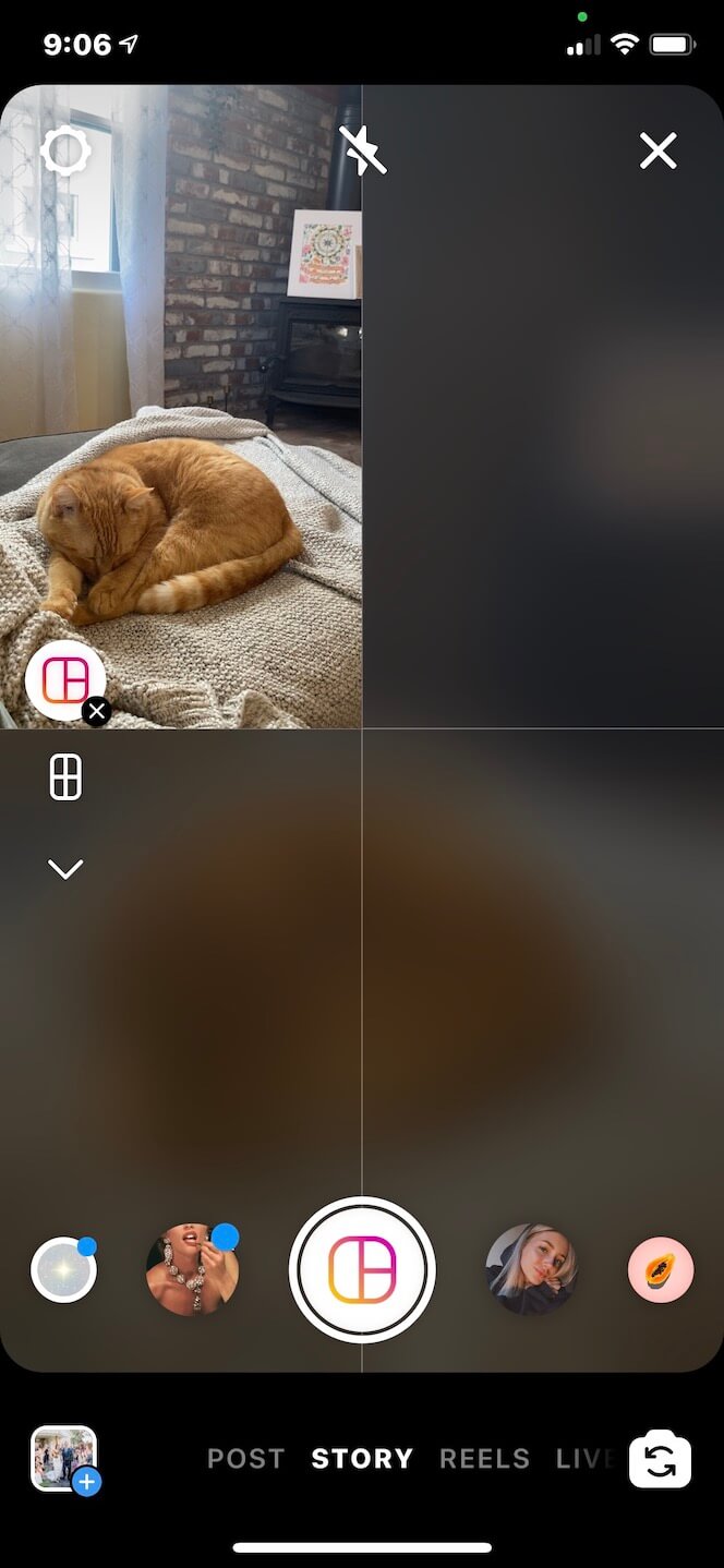 Screenshot showing how to post multiple photos to Instagram Story