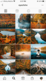 Ein Screenshot eines Themas auf Instagram mit Fotos von Herbstfarben.