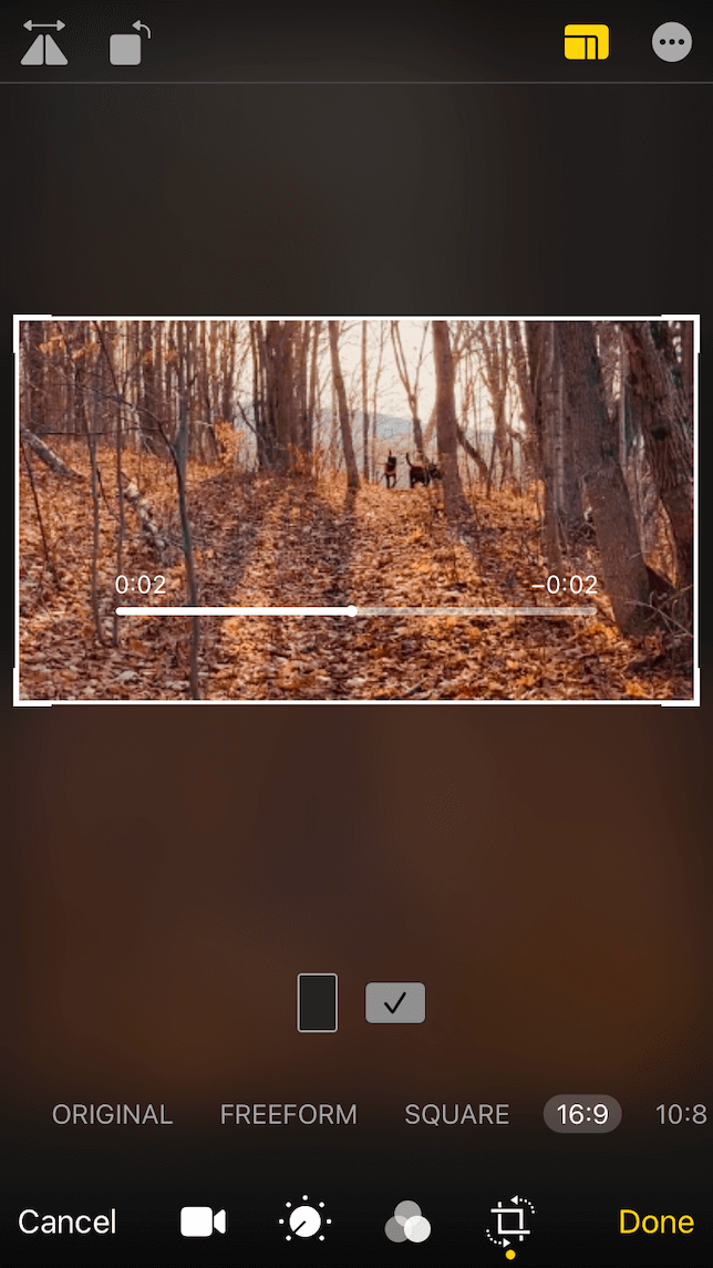 screenshot for using native photos app to edit videos