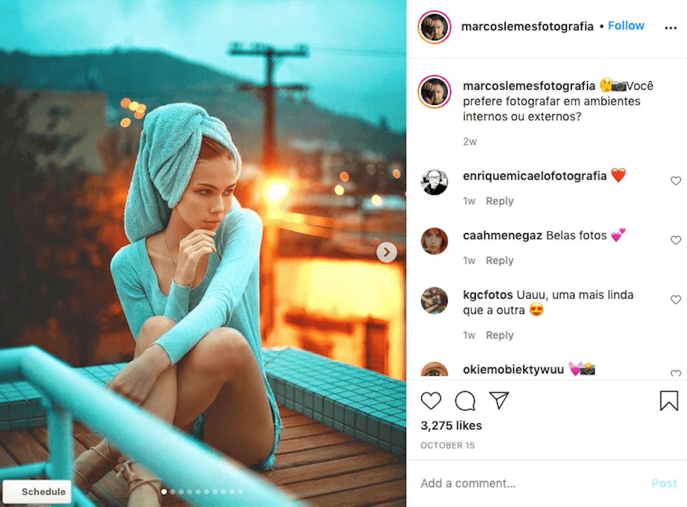 An Instagram photo featuring a woman sitting on a rooftop with the sun shining behind her.