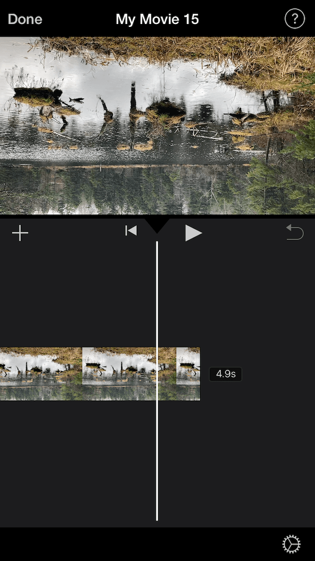 A screenshot showing how to rotate a video with iMovie