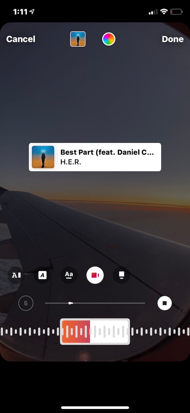 add music to video instagram story