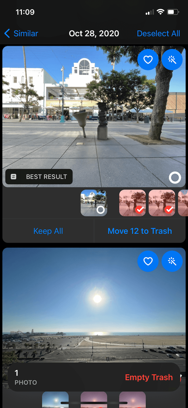 Screenshot of similar pictures in Gemini Photos.