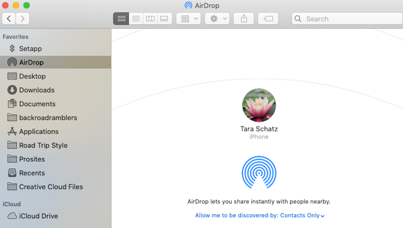 a screenshot of AirDrop for Mac