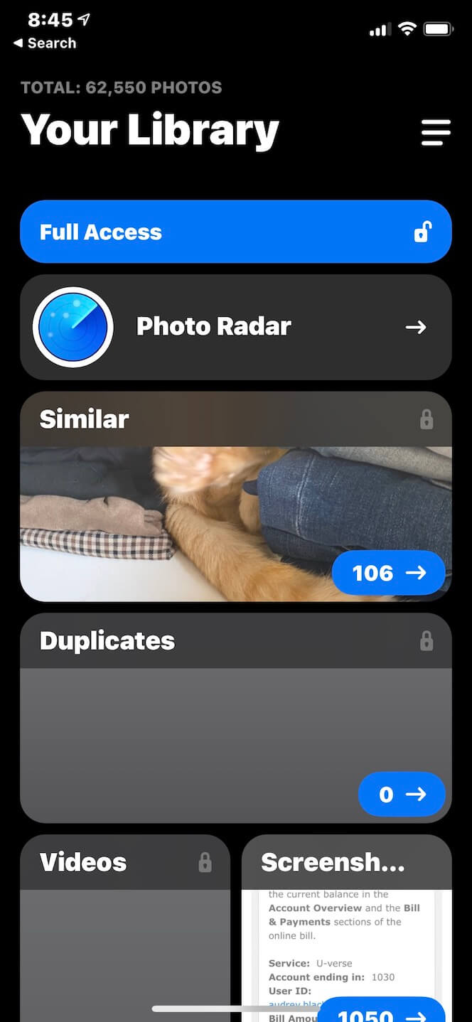 Screenshot showing how to clean out iPhone photos using Gemini Photos