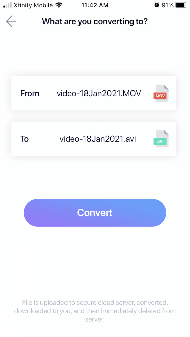 a screenshot showing how to convert videos using Video Converter on iPhone