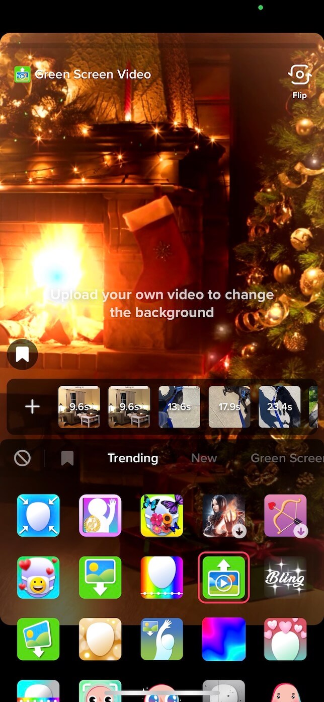 how to do green screen with a video on tiktok