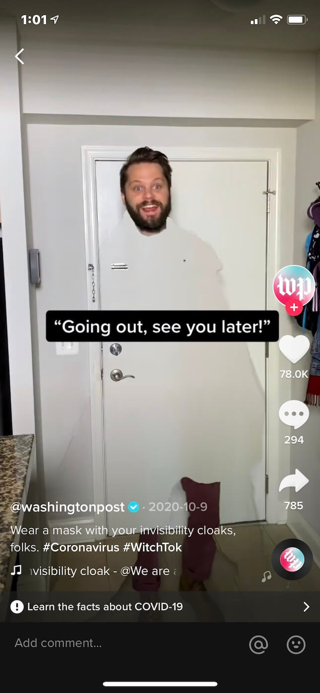 Second screenshot showing the Invisible Filter on TikTok.