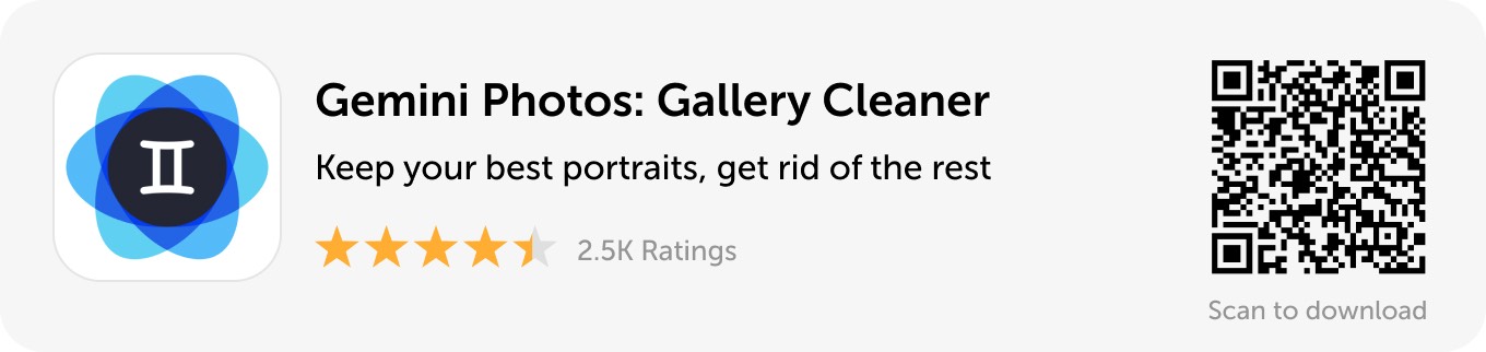 Desktop banner: Download Gemini Photos to keep your best portraits and get rid of the rest
