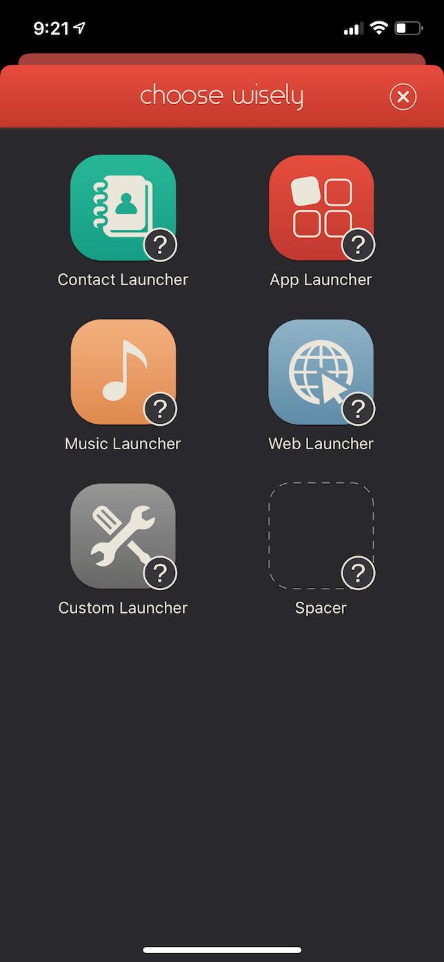 Screenshot of the Customize page in the Launcher app.