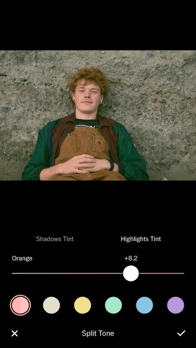 Using the highlights slider in Split Tone for VSCO.