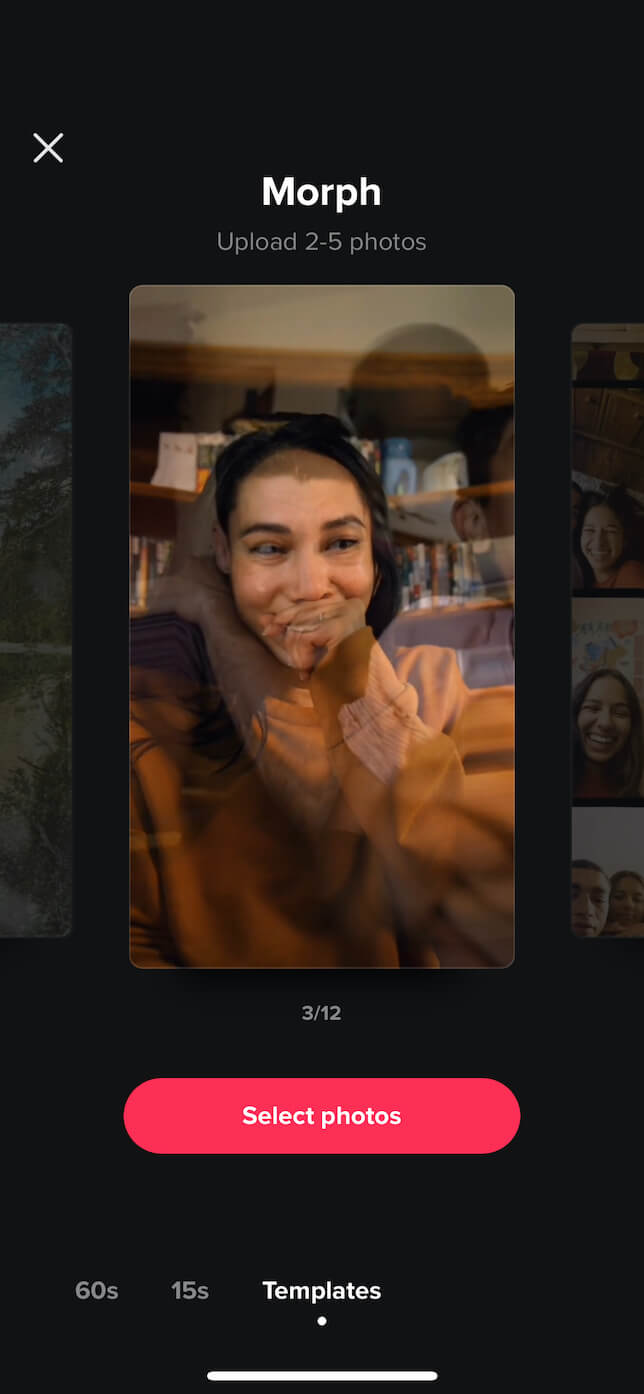 Second screenshot showing Face Morph on TikTok.