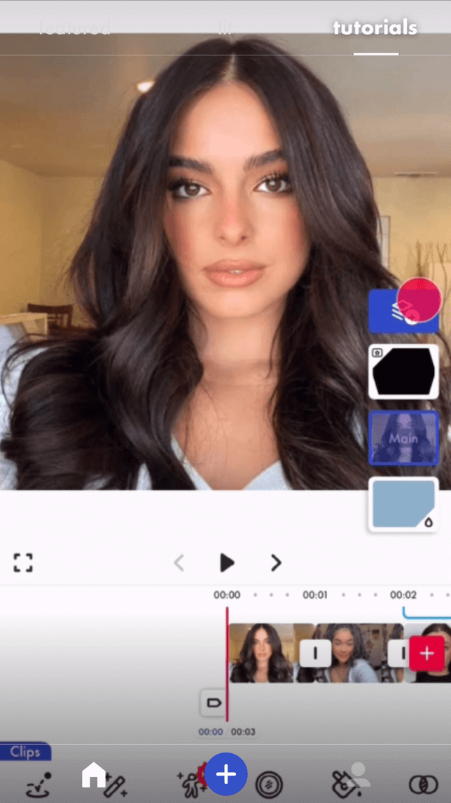 A screenshot showing how to create a video using the Funimate app.