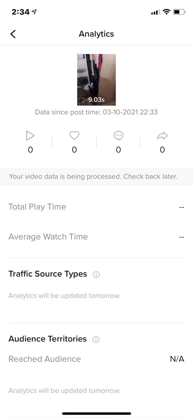 Second screenshot showing to check TikTok video stats.