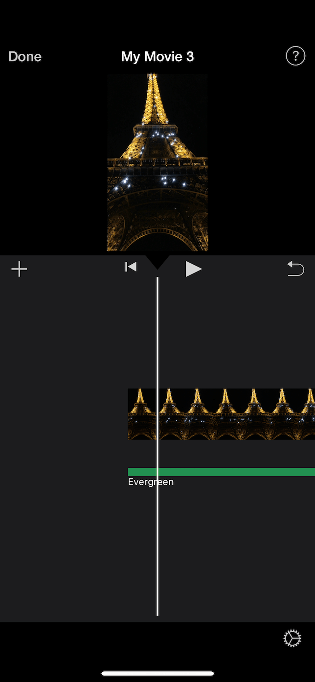 Screenshot of the iMovie timeline.