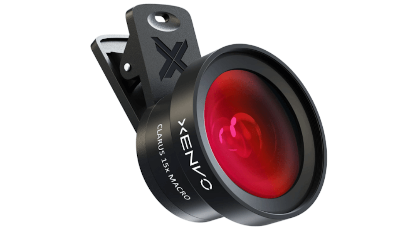 Image of the clip-on macro lens for iPhone by Xenvo.