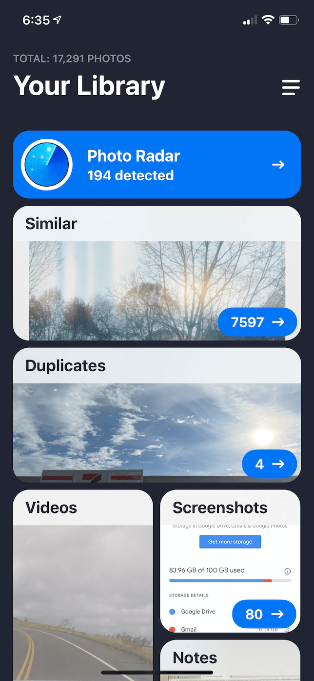 Screenshot of Gemini Photos app on iOS.