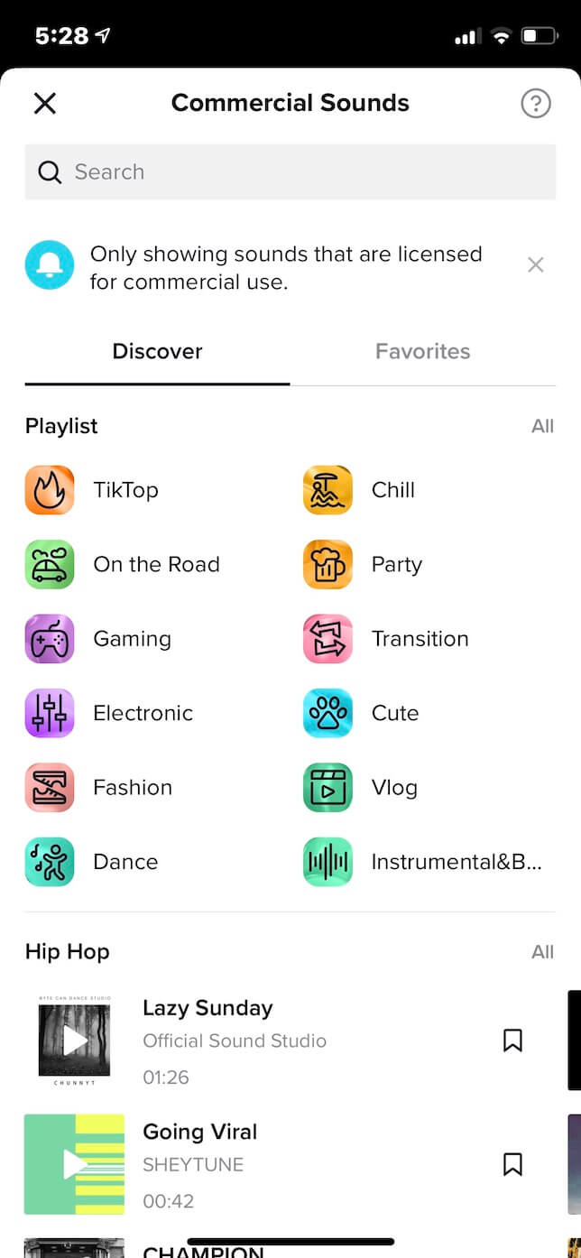Screenshot showing how to add sound to your TikTok.