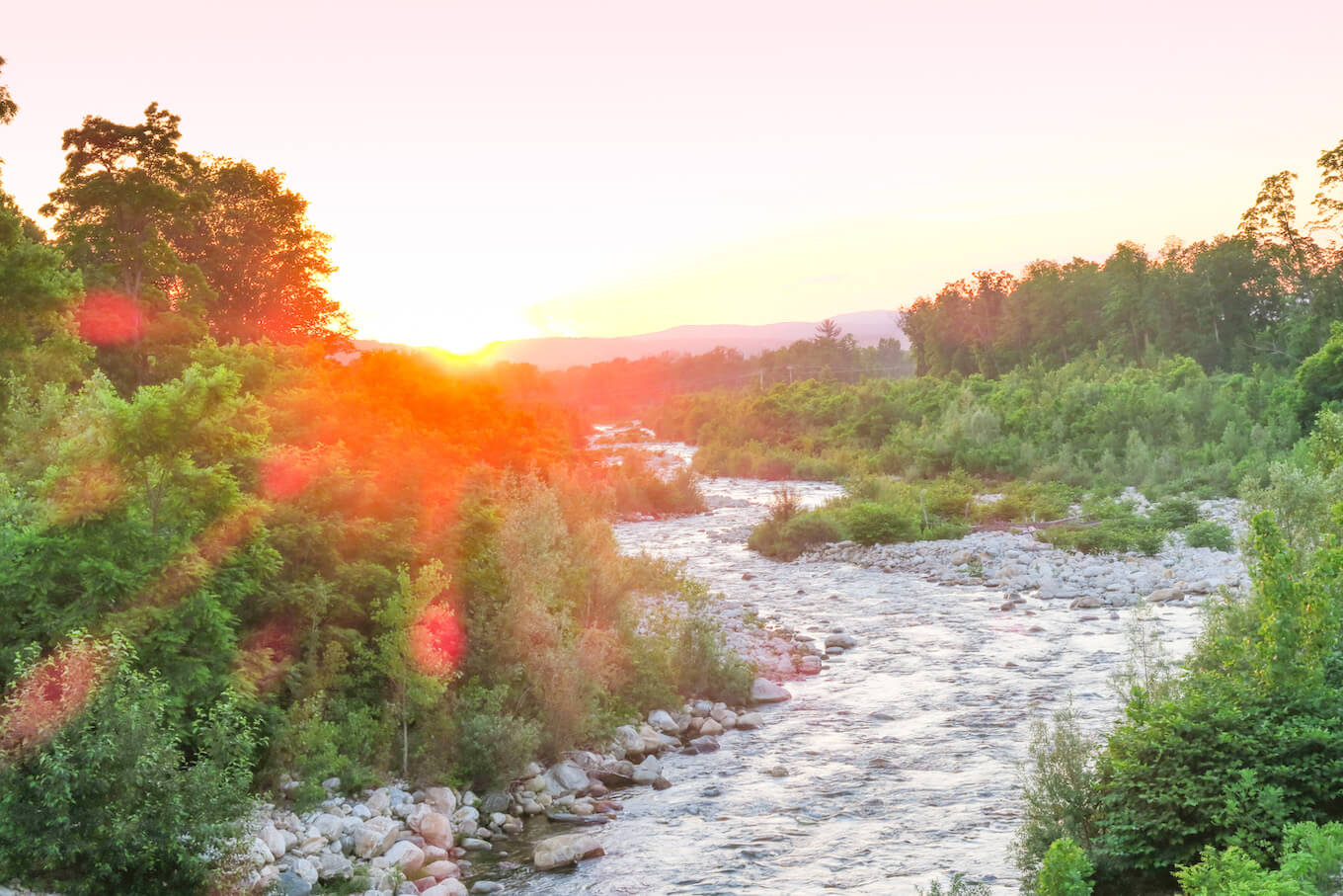 A sunset photo demonstrating an overexposed image.