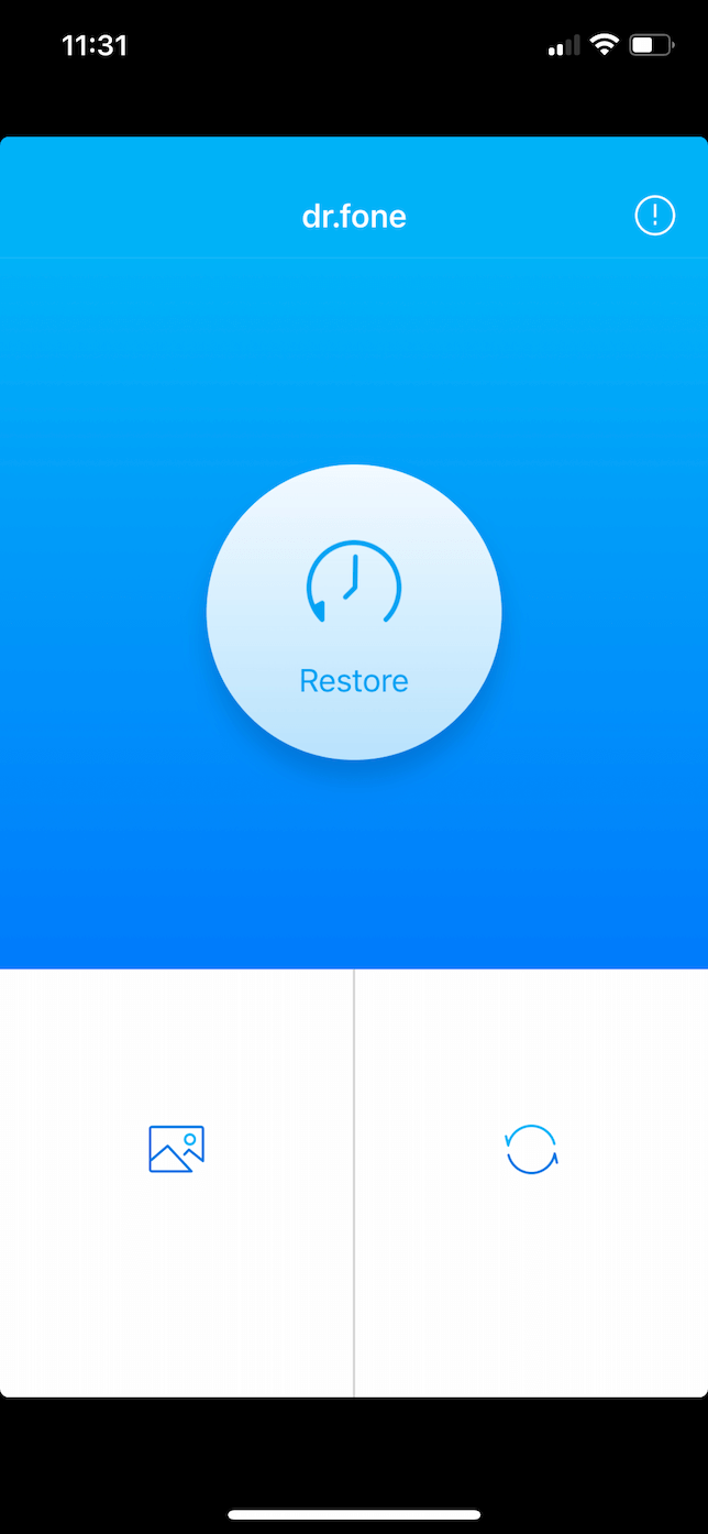 Screenshot of Dr. Fone on iOS.
